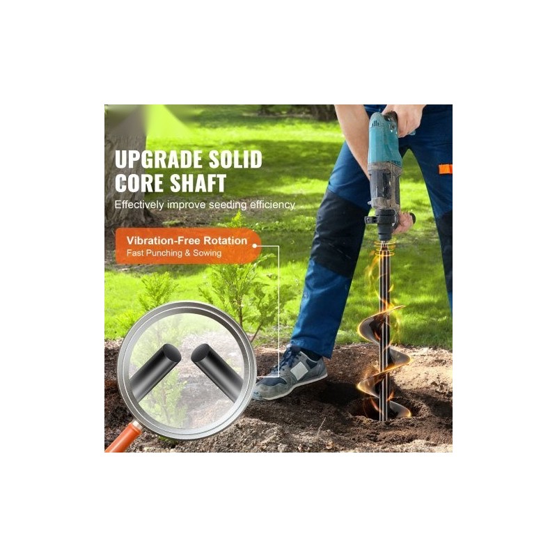 Puutarhan istutusporasarja 3 kpl PCM-teräs musta halkaisijat 38, 48 ja 77,6 mm