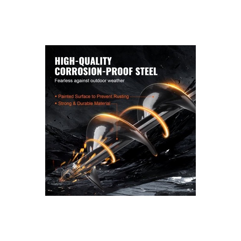 Puutarhan istutusporasarja 3 kpl PCM-teräs musta halkaisijat 38, 48 ja 77,6 mm