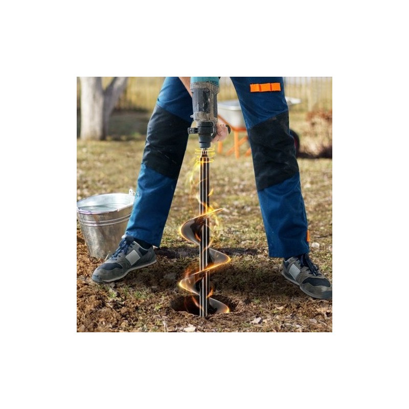 Puutarhan istutusporasarja 3 kpl PCM-teräs musta halkaisijat 38, 48 ja 77,6 mm