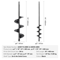 Puutarhakairasarja kestävä teräs 2 kpl 47mm ja 97mm 400mm 3/8 tuuman kuusiokara