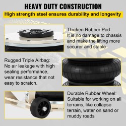 Pneumaattinen kolmisäkkitunkki 5 tonnin kantavuus 160–400 mm nostokorkeus