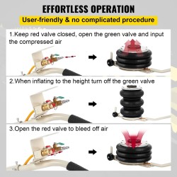 Pneumaattinen kolmisäkkitunkki 5 tonnin kantavuus 160–400 mm nostokorkeus