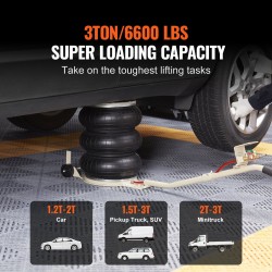 Paineilmatunkki kolmisäkkinen 3 tonnia 140-450 mm henkilö- ja SUV-autoille