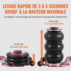 Ilmatunkki 3 tonnia kolmipussinen 140–450 mm nostokorkeus kuusi teräsputkea