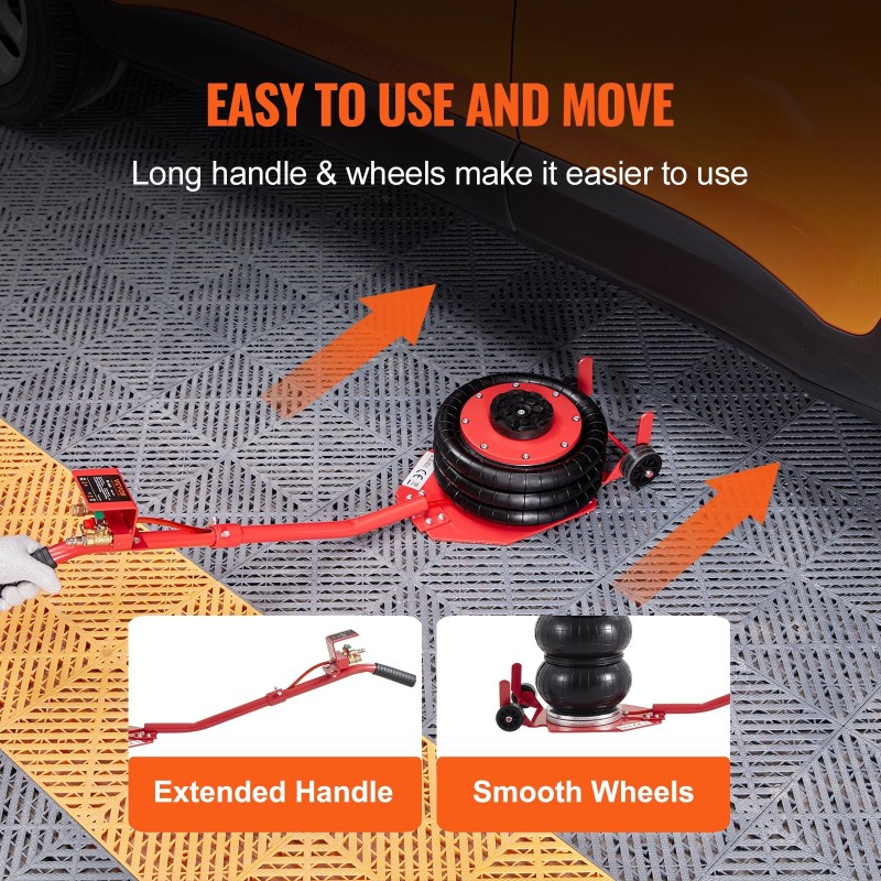 Ilmatyynyautonostin 3 tonnin nostokapasiteetti kolmipussinen kuudella teräsputkella 140–450 mm nostokorkeus