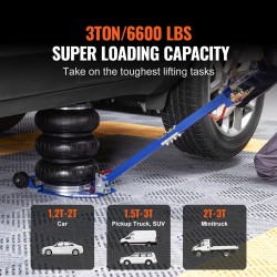 Ilmatäytteinen autonostin 3 tonnia 140–450 mm kuudella teräsputkella säädettävällä varrella