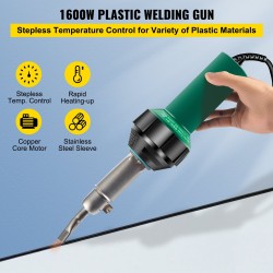 PVC-muovihitsain 1600W 220V portaattomalla lämpötilansäädöllä 40–600°C 3 m virtajohdolla