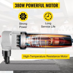 Sähkökäyttöinen peltinibbleri 380W 220V 1800RPM 1,8 mm leikkauspaksuus 360 astetta säädettävä