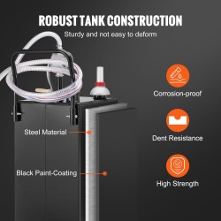 Polttoainekärry terässäiliöllä 30 gallonin kapasiteetti käsikäyttöisellä pyöröpumpulla pyörillä