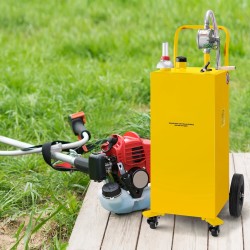 Polttoainevaunu 30 gallonan hiiliterässäiliöllä käsikäyttöisellä pyöröpumpulla neljällä pyörällä