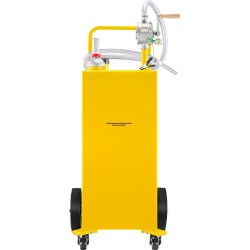 Polttoainevaunu 30 gallonan hiiliterässäiliöllä käsikäyttöisellä pyöröpumpulla neljällä pyörällä