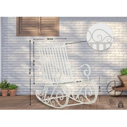 Antiikkityylinen keinutuoli sisä- ja ulkokäyttöön, säänkestävä rautarakenne