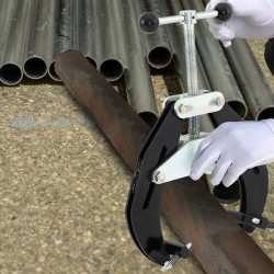 Putkipuristin hiiliteräsrunko 5,1–15,2 cm halkaisijoille putkien kohdistukseen kevyt pikatoimisilla säätöruuveilla