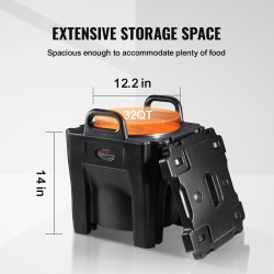 Pinottava eristetty ruokatermosastia 30 l ruostumaton teräs LLDPE-muovi