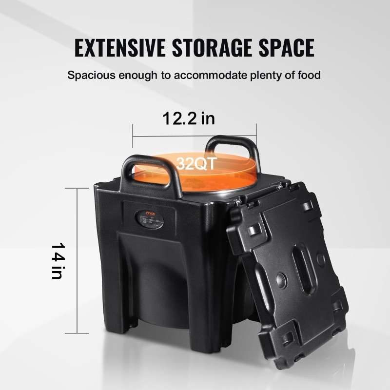 Pinottava eristetty ruokatermosastia 30 l ruostumaton teräs LLDPE-muovi