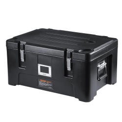 Eristetty ruokakuljetuslaatikko 30 l kevyt pinoamiskelpoinen 3 ruostumattomaa astiaa musta