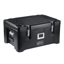 Eristetty ruokakuljetuslaatikko 30 l kevyt pinoamiskelpoinen 3 ruostumattomaa astiaa musta