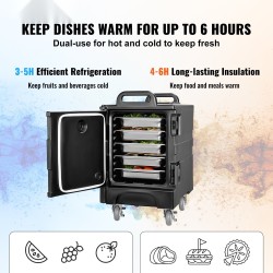 Eristetty ruokakuljetuslaatikko 75 l 50 mm eristys etupuolelta täytettävä pyörillä