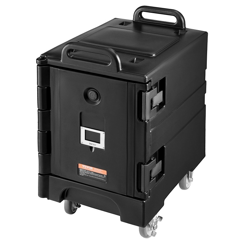 Eristetty ruokakuljetuslaatikko 75 l 50 mm eristys etupuolelta täytettävä pyörillä