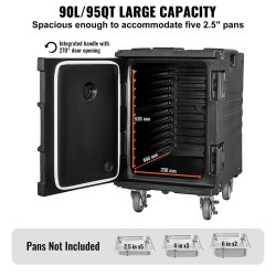 Eristetty ruoka-astialaatikko 90 litraa ei-sähköinen kantokahvat solkilukko catering-käyttöön