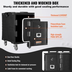 Eristetty ruoka-astialaatikko 90 litraa ei-sähköinen kantokahvat solkilukko catering-käyttöön