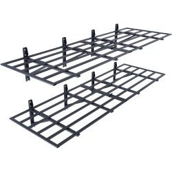 Seinään asennettava teräshylly 2 tasoa teräs 183 senttimetriä leveä 61 senttimetriä syvä