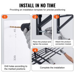 Seinään asennettava teräshylly 2 tasoa teräs 183 senttimetriä leveä 61 senttimetriä syvä