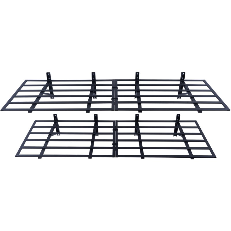 Seinään asennettava teräshylly 2 tasoa teräs 183 senttimetriä leveä 61 senttimetriä syvä