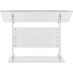 Akryylinen pöytämallinen puhujapöytä 49 5 cm korkea viisto taso kirjatuki