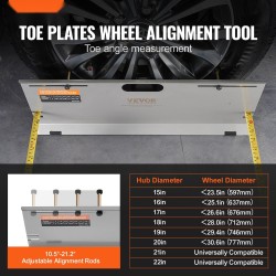 Pyörän aurauskulman mittauslevyt kaksi ruostumatonta levyä neljä kohdistustankoa kaksi viiden metrin mittanauhaa