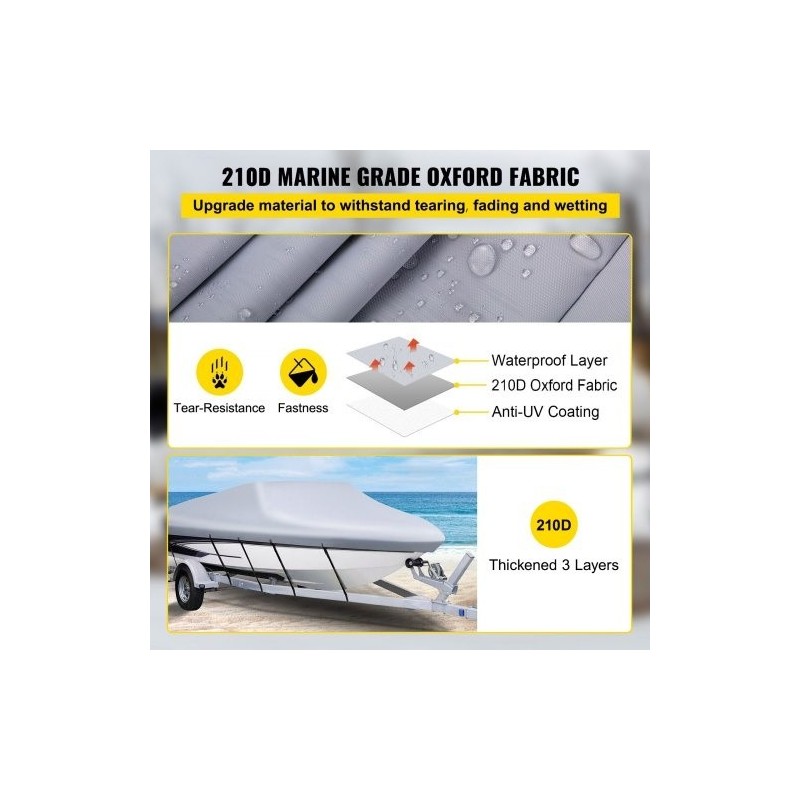 Venesuojapeite 210D polyesteri PVC-pinnoite V-runko 427–488 cm leveys enintään 229 cm