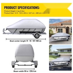 Venesuojapeite 210D polyesteri PVC-pinnoite V-runko 427–488 cm leveys enintään 229 cm