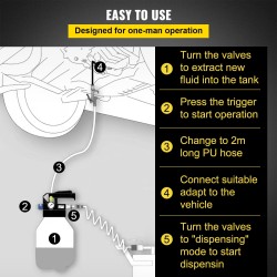 Automaattivaihteiston öljynsiirtopumppu 10 l pneumaattinen kupari ja muovi 14 adapteria