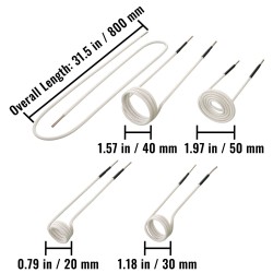 Induktiokelasarja 8 osaa termoplastipinnoitettuja joustavia keloja pulttien irrotukseen