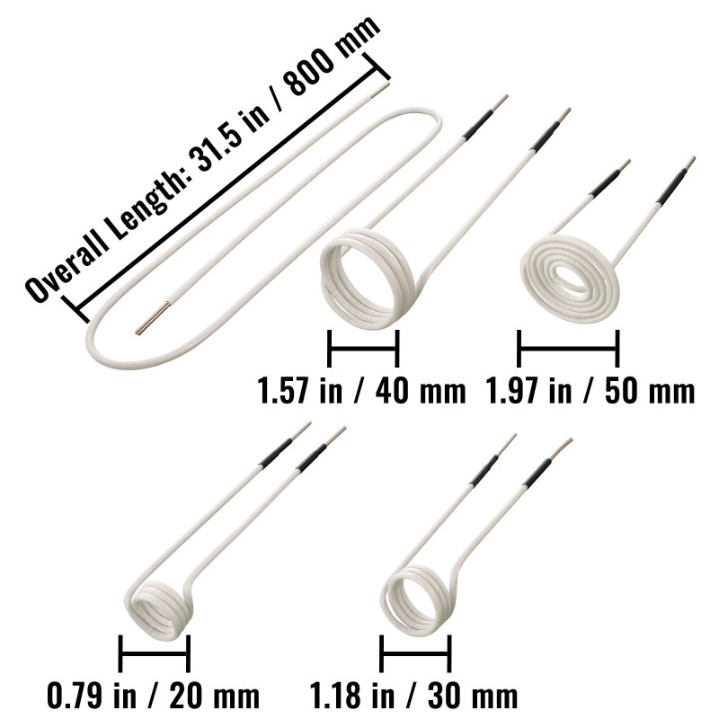 Induktiokelasarja 8 osaa termoplastipinnoitettuja joustavia keloja pulttien irrotukseen