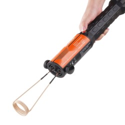 Kädessä pidettävä induktiolämmitin 1100 wattia 230 volttia 6 lämmityskelaa kuljetuslaukku