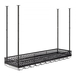 Kattoon asennettava viini- ja lasiteline säädettävä 48–91 senttimetriä kantokyky 15 kilogrammaa