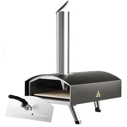 Pizzauuni kaksitoista tuumaa ruostumatonta terästä ulkokäyttöön pizzakivellä taittuvilla jaloilla