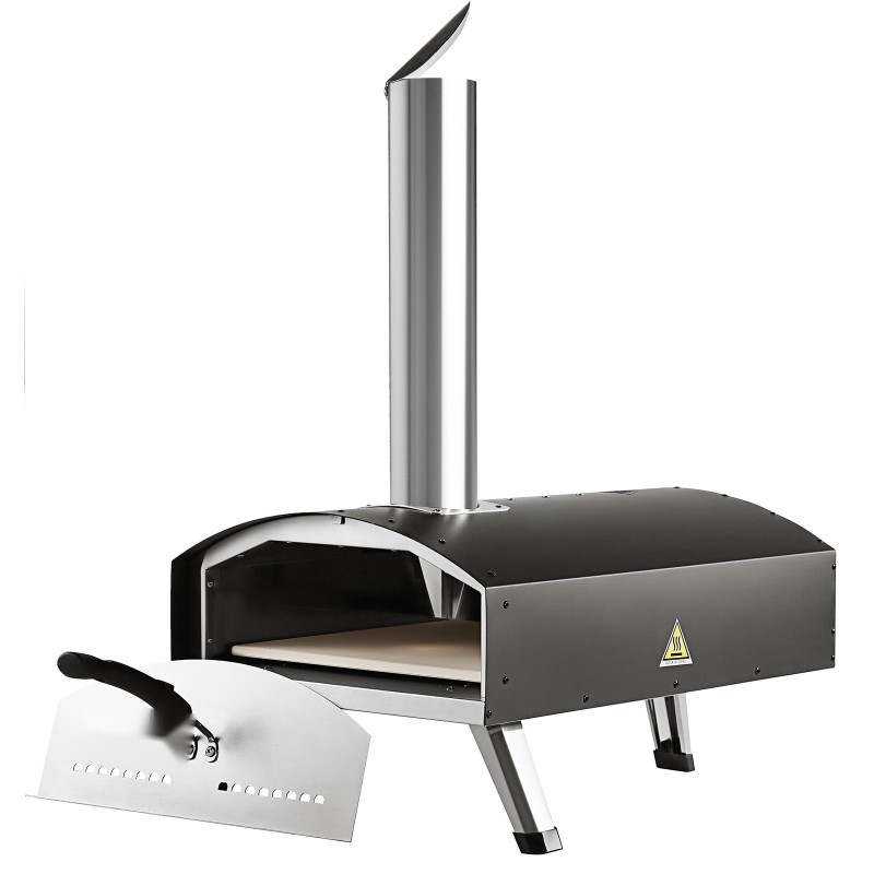 Pizzauuni kaksitoista tuumaa ruostumatonta terästä ulkokäyttöön pizzakivellä taittuvilla jaloilla