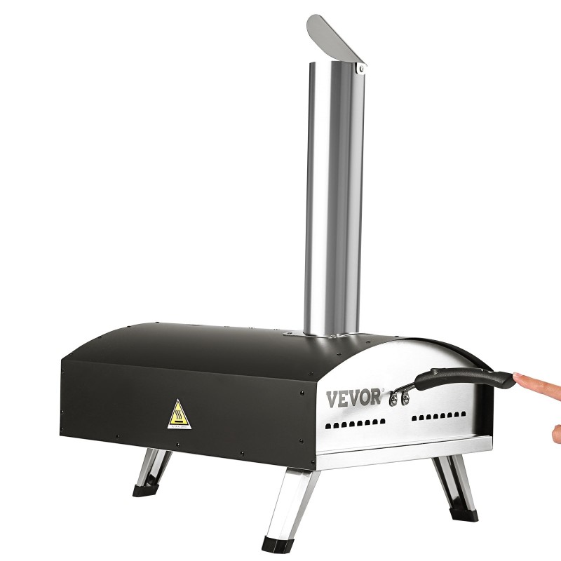 Pizzauuni kaksitoista tuumaa ruostumatonta terästä ulkokäyttöön pizzakivellä taittuvilla jaloilla