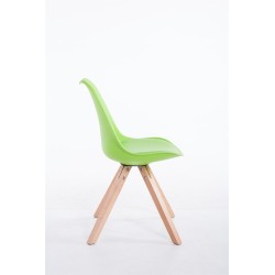 Toulouse pyöreä vierailutuoli muovilla, keinonahalla ja puulla