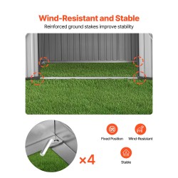 Metallinen pihavarasto galvanoitu teräs mitat 1860×1210×1841 mm lukittavat kaksoisovet neljä tuuletusaukkoa