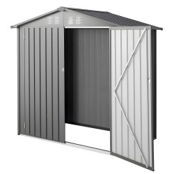 Metallinen pihavarasto galvanoitu teräs mitat 1860×1210×1841 mm lukittavat kaksoisovet neljä tuuletusaukkoa
