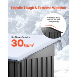 Metallinen puutarhavaja galvanoitu teräs lukittava ovi 2 tuuletusaukkoa mitat 1533x876x1815 mm