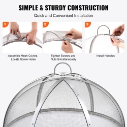 Kipinäsuoja ruostumattomasta teräksestä halkaisija 914 mm tiheä verkkorakenne 6-osainen ulkotulisijoihin