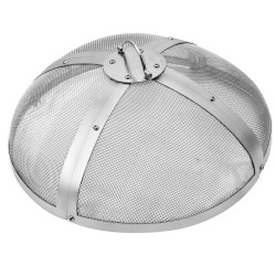 Pyöreä kipinäsuoja tulipesälle ruostumatonta terästä 27 tuuman halkaisijalla rengaskahvalla koottava