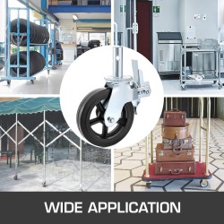 Kääntyvät telinepyörät 8 tuumaa 2 tuumaa leveät 4 kpl polyuretaanipinnalla kaksitoiminen lukkojarru