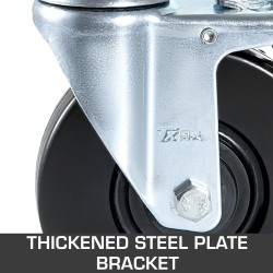 Telinepyörät 5 tuuman kumirengas teräsrunko 4 kappaletta kaksoislukitus 1 tuuman pyörötappi