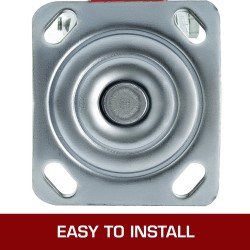 Siirtopyöräsarja polyuretaani teräslevyteline 15,24 x 5,08 cm 2 kiinteää 2 kääntyvää sivujarrulla