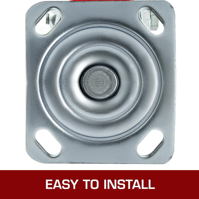 Siirtopyöräsarja polyuretaani teräslevyteline 15,24 x 5,08 cm 2 kiinteää 2 kääntyvää sivujarrulla